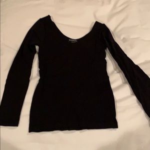 BEBE scoopneck fitted top, black SMALL